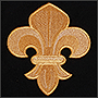 Patch in the form of the French heraldic lily