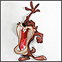 Photo of computer embroidery in the form of the Tasmanian devil