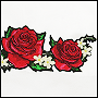 Машинная вышивка цветов с розами