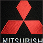 Фото вышивки на коврике с логотипом Mitsubishi