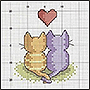 Схема вышивки Влюблённые коты