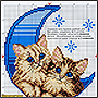 Схема вышивки котов на луне