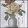 Схема вышивки крестом: вышивка роз в вазе