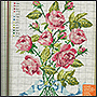 Схема вышивки букета роз крестом: розовые розы