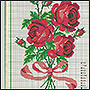 Схема вышивки букета роз крестом: красные розы