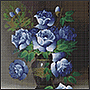 Схема вышивки букета роз крестиком: синие розы
