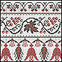 Схема вышивки крестом рушника: лилии и виноград