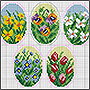Схема вышивки крестом для салфетки: пасхальные яйца