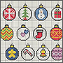 Схема вышивки крестом для салфетки: новогодние шарики
