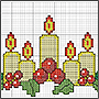 Схема вышивки крестом для салфетки: новогодние мотивы со свечёй