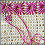 Схема вышивки цветов по ажурной вязке