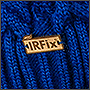Лазерная гравировка логотипа IrFix на кожаных нашивках на шапку. Лазерная гравировка оптом